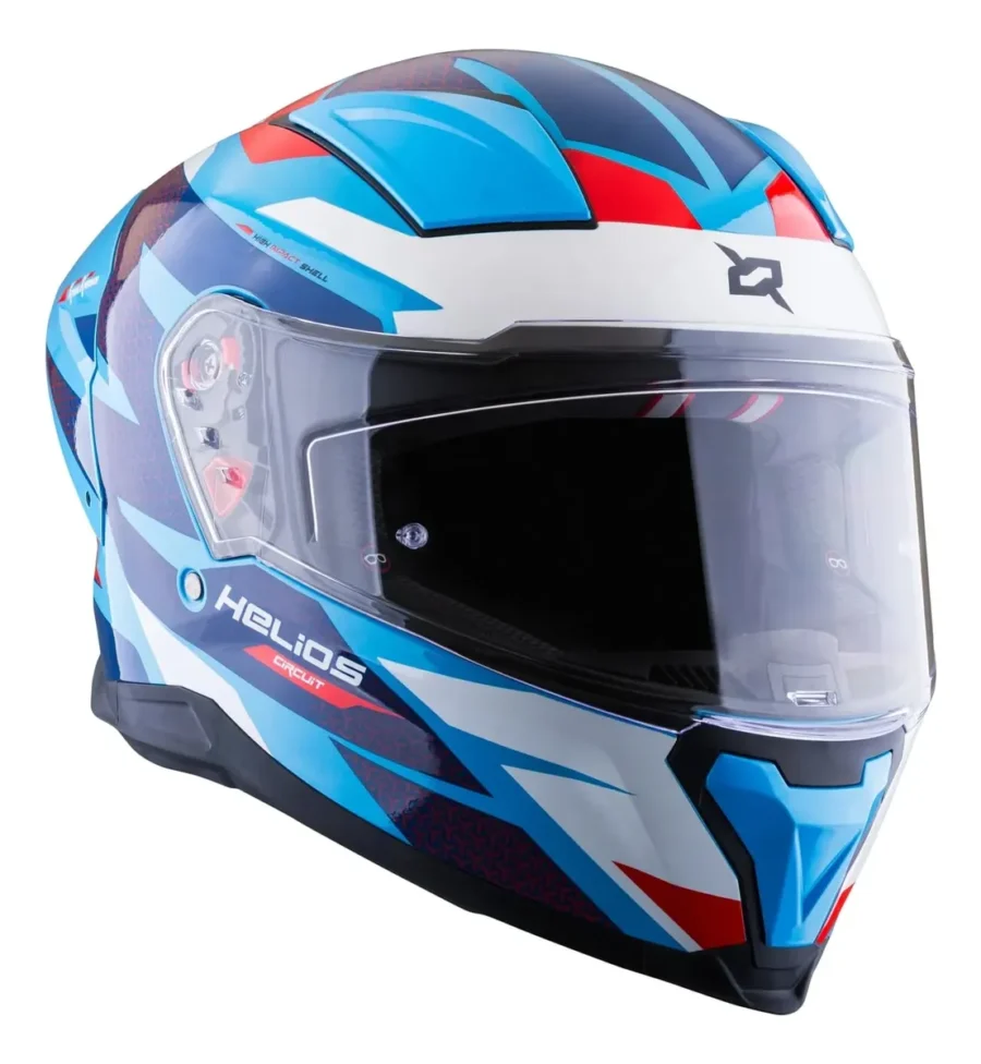 CASCO X-SPORTS HELIOS CIRCUIT NEGRO AZUL BRILLANTE CERRADO TALLA S - Imagen 2