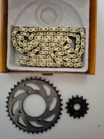 Kit De Arrastre Akt Nkd 125 Nkdr 125 15-38t 428h Cadena Dorada - Imagen 3