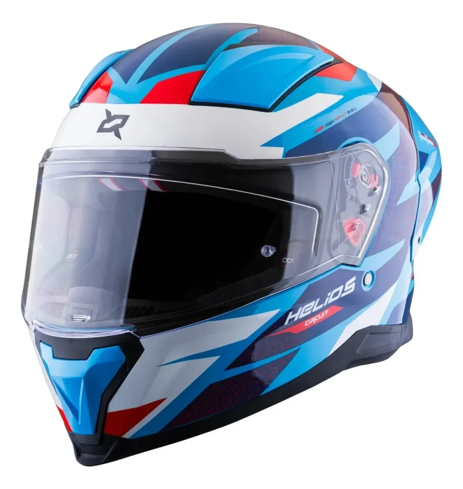 CASCO X-SPORTS HELIOS CIRCUIT NEGRO AZUL BRILLANTE CERRADO TALLA S - Imagen 3