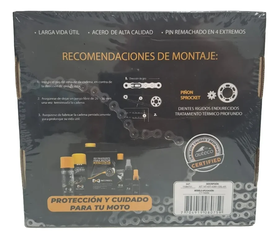 Kit De Arrastre Boxer Ct 100 102 SPOKE KS Platino 100 14-43t 428h-120l-4h - Imagen 3