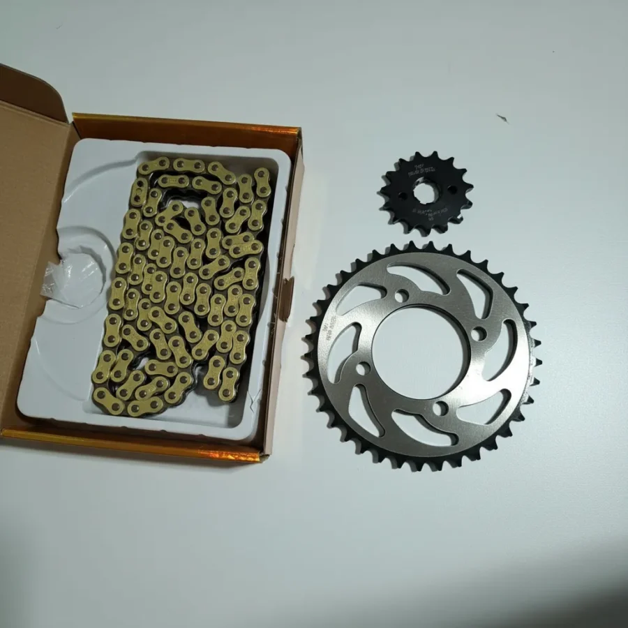 Kit De Arrastre Akt Nkd 125 Nkdr 125 15-38t 428h Cadena Dorada - Imagen 5