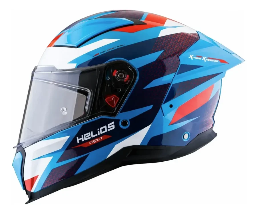 CASCO X-SPORTS HELIOS CIRCUIT NEGRO AZUL BRILLANTE CERRADO TALLA S - Imagen 5